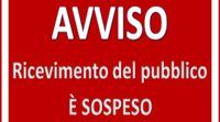 SOSPENSIONE RICEVIMENTO "IN PRESENZA"